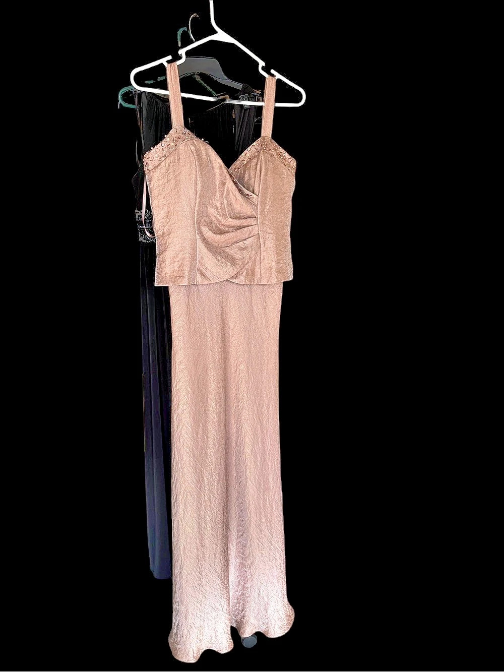 Pink Draped Bodice Maxi Dress Like New
